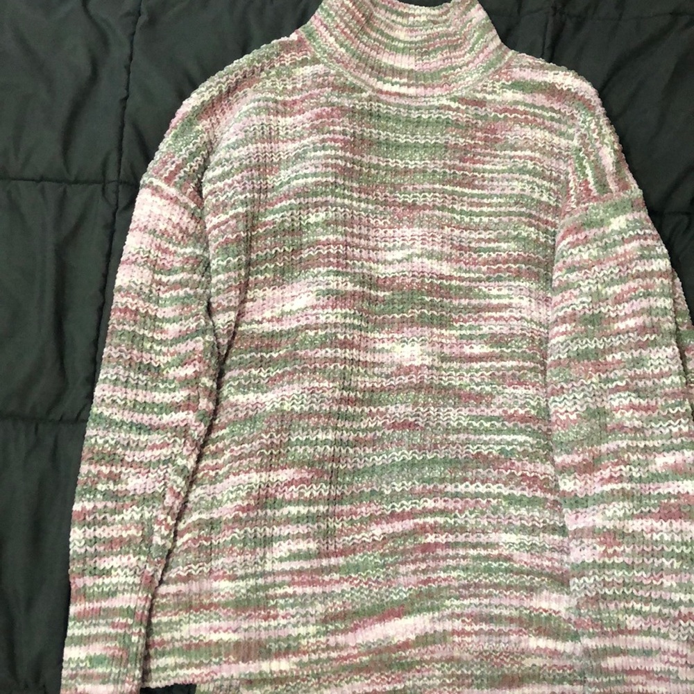 Knit Multicolor Turtleneck Sweater